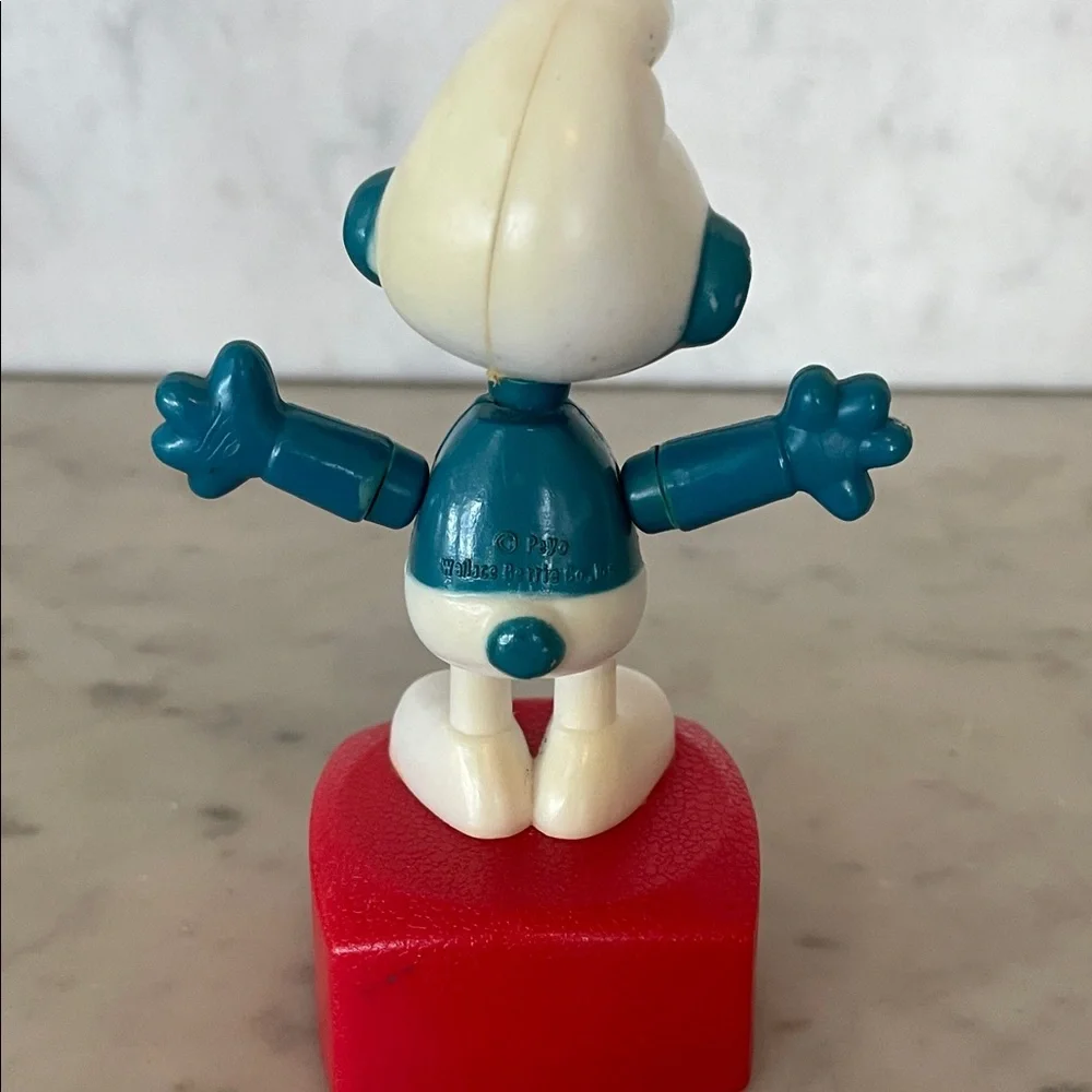 PEYO Smurfs Action Figures Vintage Set Push Puppet & Figure (2)